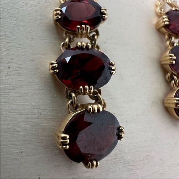 Vintage MFA 14k And Ruby Georgian Revival Earrings - Picture 5 of 10